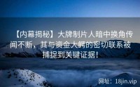 【内幕揭秘】大牌制片人暗中换角传闻不断，其与资金大鳄的密切联系被捕捉到关键证据！
